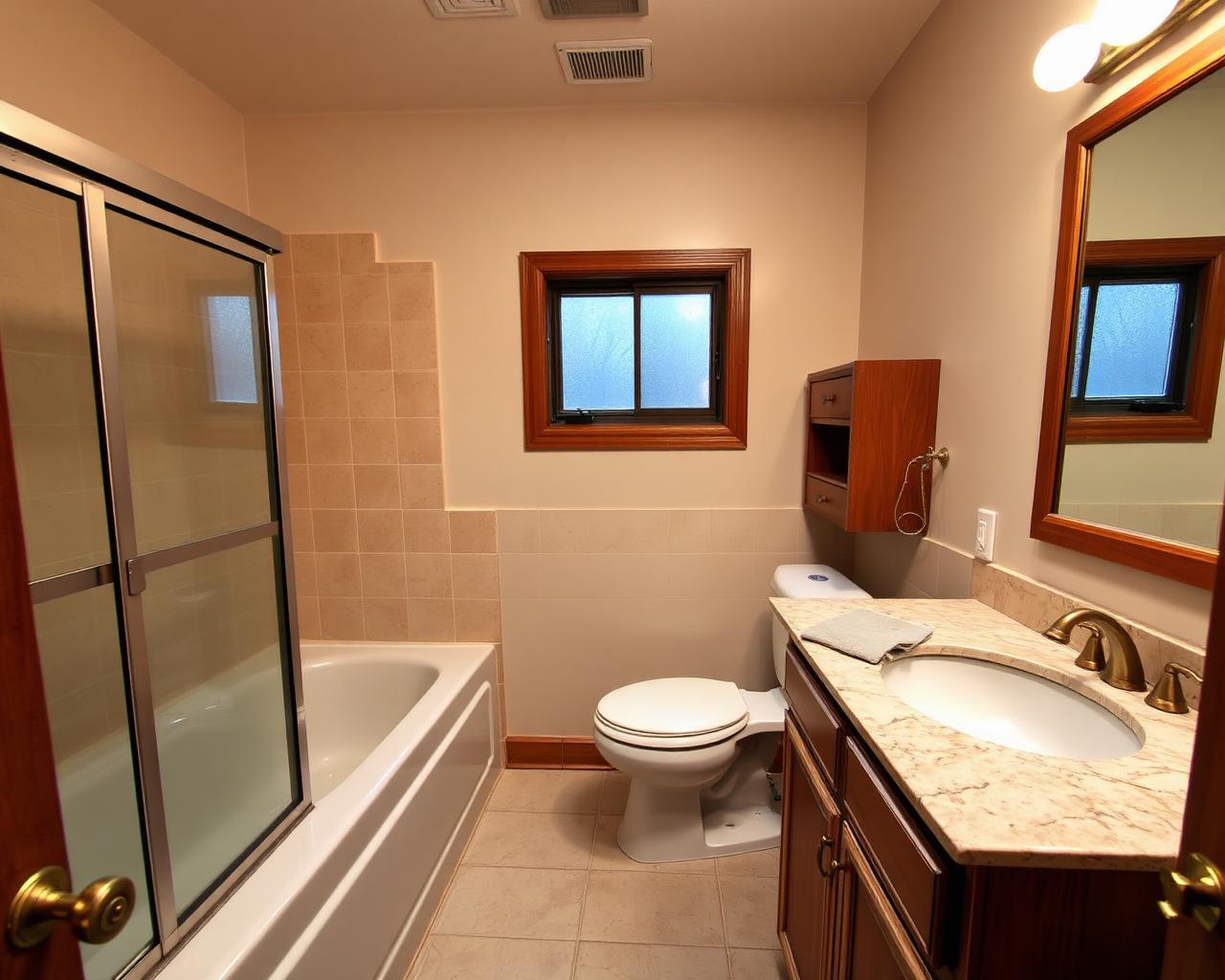 Tub-to-Shower Conversion — before
